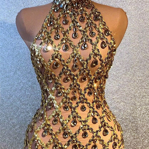 Women's Temperament Fashion Full Of Diamonds Mesh Short Skirt My Store