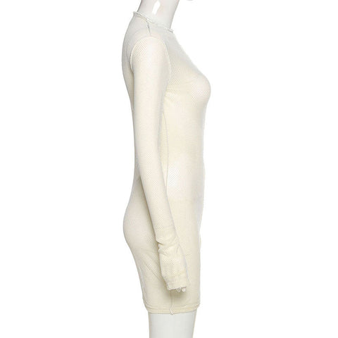 See-Through Dresses With Long Sleeves Cover The Hips My Store