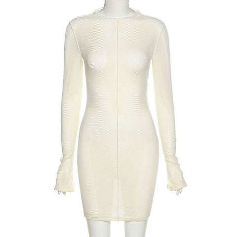 See-Through Dresses With Long Sleeves Cover The Hips My Store