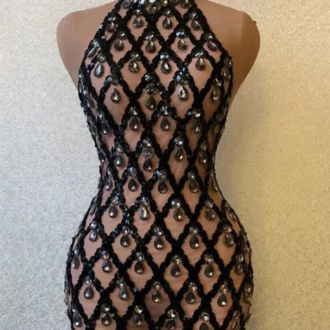 Women's Temperament Fashion Full Of Diamonds Mesh Short Skirt My Store