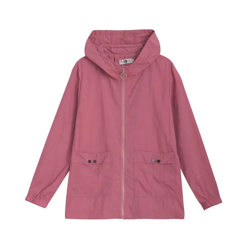 Women's Jacket 2022 New Summer Thin Coat Casual Windbreaker Female Sun Protection Jacket Basic Zipper Coat Tops 5XL Elite Boutique