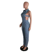 zomight 2023 New  Sexy Slim Sleeveless Light Blue Jeans Jumpsuit Denim Playsuit Women Elegance Woman Ladies Overalls Jump Suits Elite Boutique