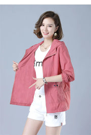 Women's Jacket 2022 New Summer Thin Coat Casual Windbreaker Female Sun Protection Jacket Basic Zipper Coat Tops 5XL Elite Boutique