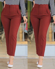 Women's Trousers Women's Pencil Pants Elegant Office Solid Color Trousers Autumn And Winter High Waist Women's Pants Elite Boutique