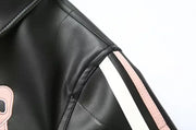 Women's Winter Jacket Women Vintage Faux Leather Coat Fashion Pu Lapel Collar Bow Zipper Overcoat Female Casual Tops Clothing Elite Boutique