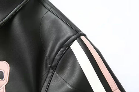 Women's Winter Jacket Women Vintage Faux Leather Coat Fashion Pu Lapel Collar Bow Zipper Overcoat Female Casual Tops Clothing Elite Boutique
