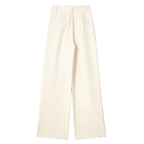 TRAF Women's Formal Pants Office Wear Women Striped Grey Black Pants Woman High Waist Baggy Suit Pants Casual Wide Leg Trousers Elite Boutique