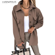 Women Fashion Jacket Fall/Winter 2024 New Lapel Single Breasted Thickened Windproof Thermal Coats Elegant Versatile Daily Wear Elite Boutique