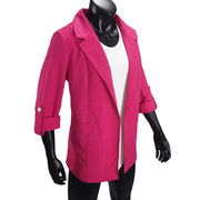 Women's Jacket Spring Summer New Arrivals Roll-up Cuffs Outerwears Lined Open Stitch Thin Jackets for Streetwear Womans Clothing Elite Boutique