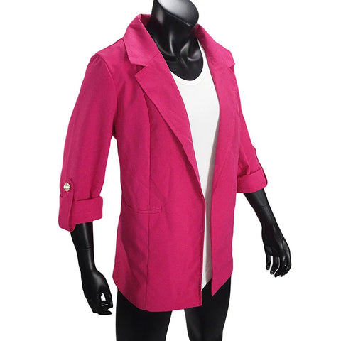 Women's Jacket Spring Summer New Arrivals Roll-up Cuffs Outerwears Lined Open Stitch Thin Jackets for Streetwear Womans Clothing Elite Boutique