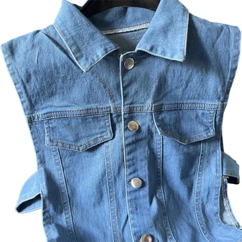 zomight 2023 New  Sexy Slim Sleeveless Light Blue Jeans Jumpsuit Denim Playsuit Women Elegance Woman Ladies Overalls Jump Suits Elite Boutique