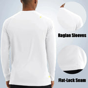 UPF50+ Men's Sunscreen UV Protection T-shirt Solid Color Long-sleeved Round Neck Outdoor Hiking Fishing Quick-drying Tops Elite Boutique