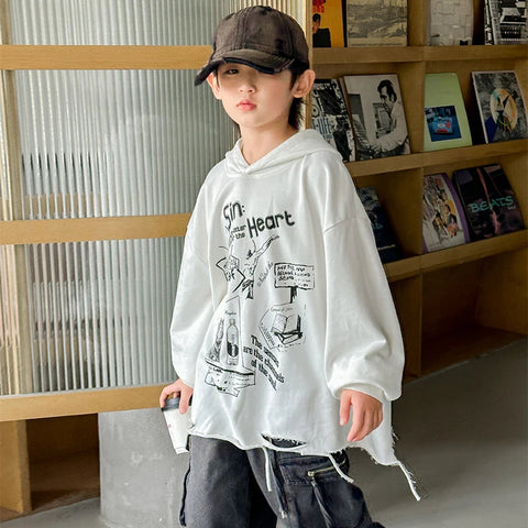 Hoodie Kids Boys 2024 Autumn Teenager Clothes Kids Casual Cotton Hooded Sweatshirt Tops Costume 5 6 7 8 9 10 11 12 13 14 Years Elite Boutique