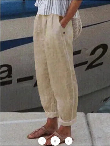 Casual Women's Trousers Fashion Solid Cotton Pants For Women Spring Summer Fashion Daily Black White Side Pocket Pants Elite Boutique
