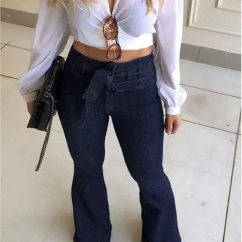 Women’s High Waisted Flare Jeans. Elite Boutique