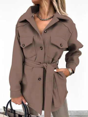 Women Fashion Jacket Fall/Winter 2024 New Lapel Single Breasted Thickened Windproof Thermal Coats Elegant Versatile Daily Wear Elite Boutique