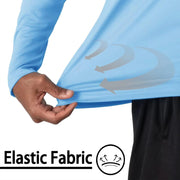 UPF50+ Men's Sunscreen UV Protection T-shirt Solid Color Long-sleeved Round Neck Outdoor Hiking Fishing Quick-drying Tops Elite Boutique