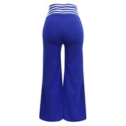 Women Hollow Belt Trousers Fashion Temperament Commuting Flared Trousers Daily Classic Solid Causal High Waist Wide Leg Pants Elite Boutique