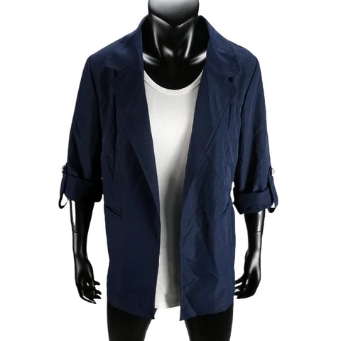 Women's Jacket Spring Summer New Arrivals Roll-up Cuffs Outerwears Lined Open Stitch Thin Jackets for Streetwear Womans Clothing Elite Boutique