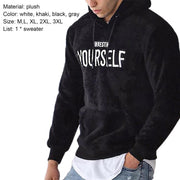 Hoodie Letters Embroidery Warm Pullover Men Long Sleeve Pockets Hooded Sweatshirt Fleece Casual Sweatshirts For Spring/Autumn Elite Boutique