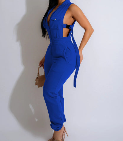 Jumpsuits for Women 2024 Summer Sexy Spicy Girl Side Button Zipper Sleeveless 4 Pocket Jumpsuit Streetwear Fashion Overalls Elite Boutique