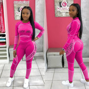 Casual Women's Long Sleeve Hoodie Set Printed Fashion Autumn Sportswear Two Pieces Outfit Comfortable Streetwear Style Elite Boutique
