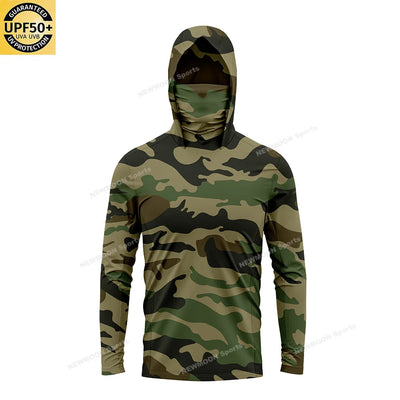 Custom Men's UPF 50+ Sun Protection Hoodie Shirts Long Sleeve Lightweight SPF Outdoor UV Hiking Fishing Shirts Elite Boutique