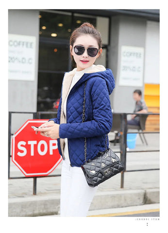 Women's Hooded Jacket Casual Basic Warm Velvet Lamb Parka Coat Autumn Winter New Solid Light Soft  Outerwear fashion style Elite Boutique
