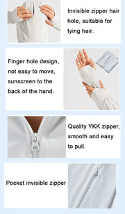 UPF50+ UV Sun Protection Shirts for Women Men Big Brim Breathable Ice Feeling Fabric Thin Ultra-Light Sunscreen Clothing Summer Elite Boutique