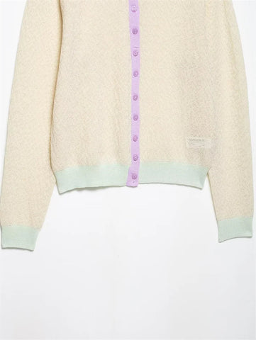 Women's Jacket New Summer 2025 Color-blocked Long Sleeve Crewneck Knit Jacket Romantic Style Casual Fashion Personality Versatil Elite Boutique