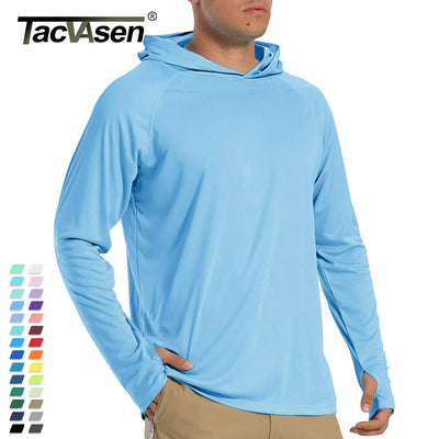 TACVASEN Sun Protection T-Shirts Mens Long Sleeve Hoodie Casual UV-Proof T-Shirts Breathable Lightweight Quick Dry T shirts Male Elite Boutique