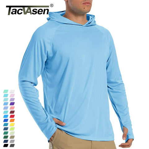 TACVASEN Sun Protection T-Shirts Mens Long Sleeve Hoodie Casual UV-Proof T-Shirts Breathable Lightweight Quick Dry T shirts Male Elite Boutique