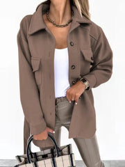 Women Fashion Jacket Fall/Winter 2024 New Lapel Single Breasted Thickened Windproof Thermal Coats Elegant Versatile Daily Wear Elite Boutique