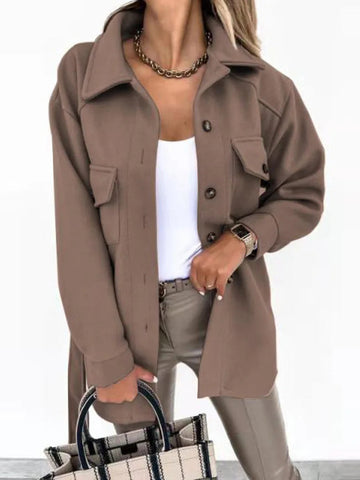 Women Fashion Jacket Fall/Winter 2024 New Lapel Single Breasted Thickened Windproof Thermal Coats Elegant Versatile Daily Wear Elite Boutique
