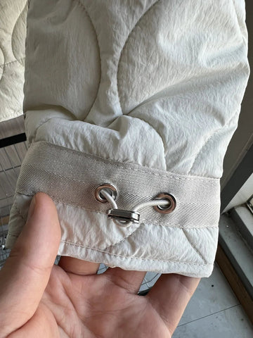 Quilted coat for women ETJ 2024traf QUILTED JACKET WITH TIES new beige drawstring high neck pocket clip cotton jacket for women Elite Boutique