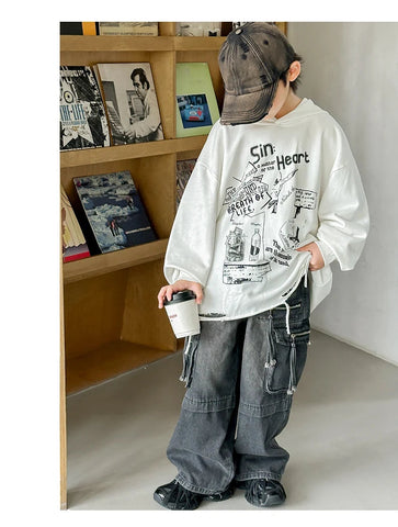 Hoodie Kids Boys 2024 Autumn Teenager Clothes Kids Casual Cotton Hooded Sweatshirt Tops Costume 5 6 7 8 9 10 11 12 13 14 Years Elite Boutique