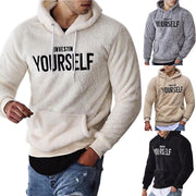 Hoodie Letters Embroidery Warm Pullover Men Long Sleeve Pockets Hooded Sweatshirt Fleece Casual Sweatshirts For Spring/Autumn Elite Boutique
