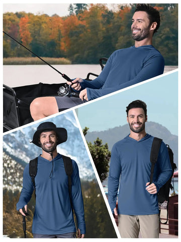 TACVASEN Sun Protection T-Shirts Mens Long Sleeve Hoodie Casual UV-Proof T-Shirts Breathable Lightweight Quick Dry T shirts Male Elite Boutique