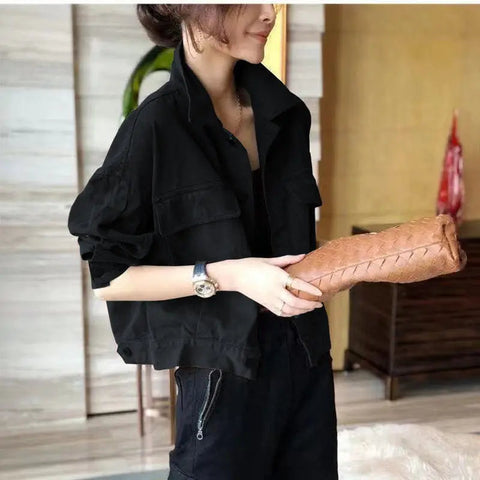 Jackets for Women Spring Autumn 2023 New Women's Fashion Versatile Jean Jacket Short Jacket Work Clothes Denim Top Streetwear Elite Boutique
