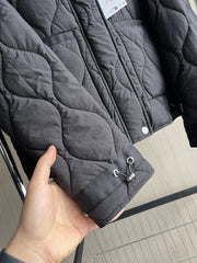 Quilted coat for women ETJ 2024traf QUILTED JACKET WITH TIES new beige drawstring high neck pocket clip cotton jacket for women Elite Boutique