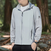 Upf 50 Hoodies Long Sleeve Men Outdoor Lightweight Zip Up Jacket Fishing Hiking Sun Protection Compressed Coat Zipper Pockets Elite Boutique