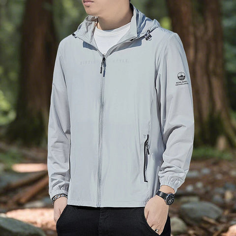 Upf 50 Hoodies Long Sleeve Men Outdoor Lightweight Zip Up Jacket Fishing Hiking Sun Protection Compressed Coat Zipper Pockets Elite Boutique