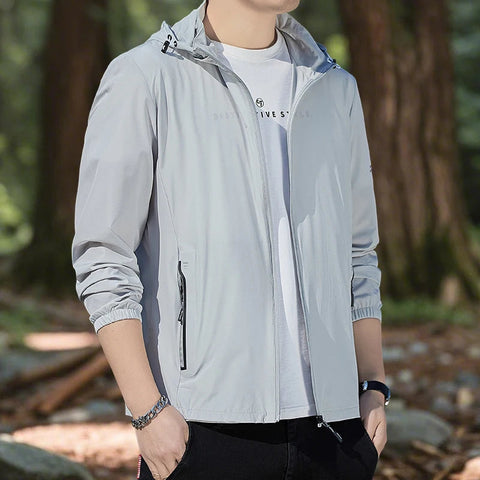 Upf 50 Hoodies Long Sleeve Men Outdoor Lightweight Zip Up Jacket Fishing Hiking Sun Protection Compressed Coat Zipper Pockets Elite Boutique
