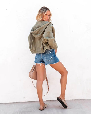 New Jackets for Women Hooded Denim Jacket Women Vintage Jean Coats Casual Long Sleeve Top Clothes Women Streetwear Elite Boutique