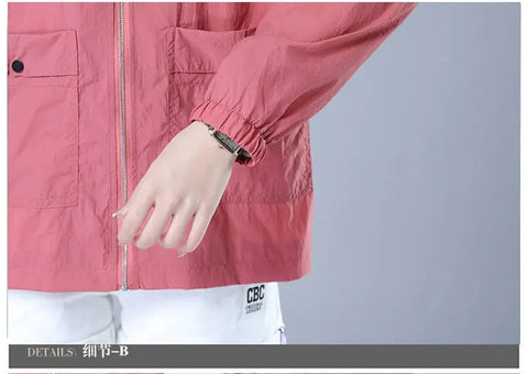 Women's Jacket 2025 New Summer Thin Coat Casual Windbreaker Female Sun Protection Jacket Basic Zipper Coat Tops Elite Boutique