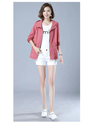 Women's Jacket 2025 New Summer Thin Coat Casual Windbreaker Female Sun Protection Jacket Basic Zipper Coat Tops Elite Boutique