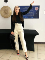 TRAF Women Pants High waist Trousers Office Wear for Women Professional Autumn Cropped Pants Office outfits Women's Formal Pants Elite Boutique
