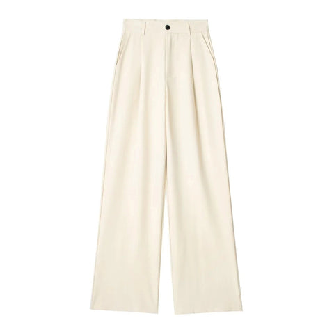TRAF Women's Formal Pants Office Wear Women Striped Grey Black Pants Woman High Waist Baggy Suit Pants Casual Wide Leg Trousers Elite Boutique