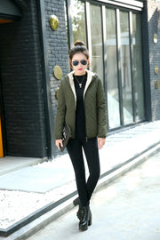 Women's Hooded Jacket Casual Basic Warm Velvet Lamb Parka Coat Autumn Winter New Solid Light Soft  Outerwear fashion style Elite Boutique