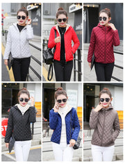Women's Hooded Jacket Casual Basic Warm Velvet Lamb Parka Coat Autumn Winter New Solid Light Soft  Outerwear fashion style Elite Boutique